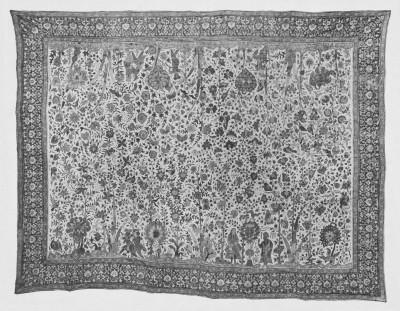 Coromandel floor spread seen in V&A exhibition. Page: V&A