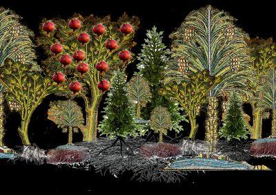 Ultimate Lving: large trees in colour with pomegranates