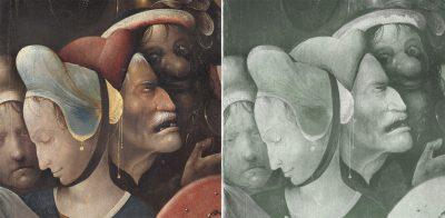 Bosch painting beside the drawing