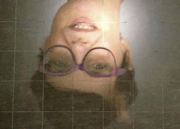 My collodion at NPG: the photographers upside down view before the tintype is made