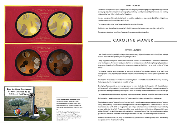 Text to right - images to left - top is not-quite sterescop image with my moonlets, bottom is my beginners history of gravity